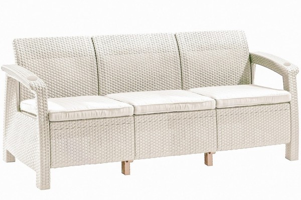 Трёхместный диван  Yalta Sofa 3 Seat белый купить в New Moscow