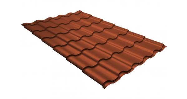 Металлочерепица кредо GL 0,5 GreenСoat Pural RR 750 кирпично-красный (RAL 8004 терракота) купить в New Moscow