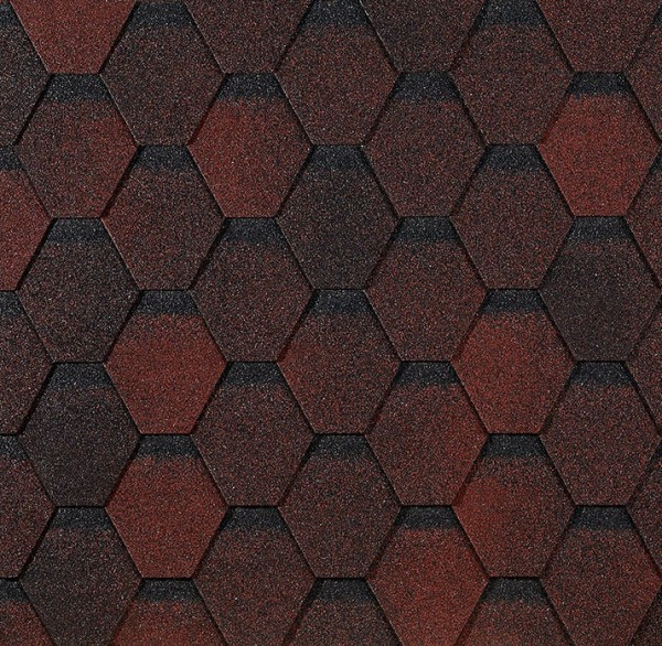 Гибкая черепица EURASIA Docke, Коллекция ШЕСТИГРАННИК Красный купить в New Moscow