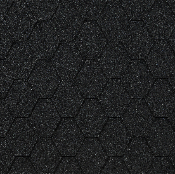 Гибкая черепица EURASIA Docke, Коллекция ШЕСТИГРАННИК Чёрный купить в New Moscow