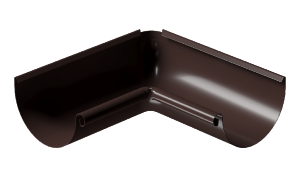 Угол внутренний 90° D125 Döcke STAL PREMIUM Шоколад, (RAL 8019) купить в New Moscow