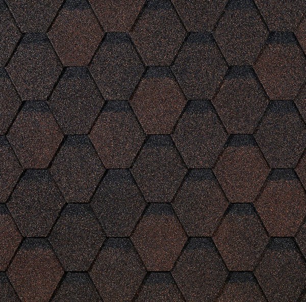 Гибкая черепица EURASIA Docke, Коллекция ШЕСТИГРАННИК Коричневый купить в New Moscow