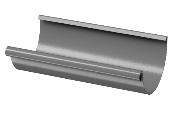 Желоб полукруглый D125 3 м Döcke STAL PREMIUM Графит, (RAL 7024) купить в New Moscow