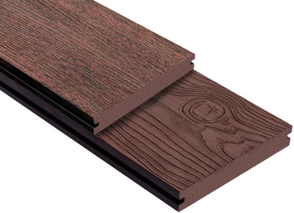 Террасная доска ДПК Outdoor 3D полнотелая STORM/OCEAN BROWN коричневая микс купить в New Moscow
