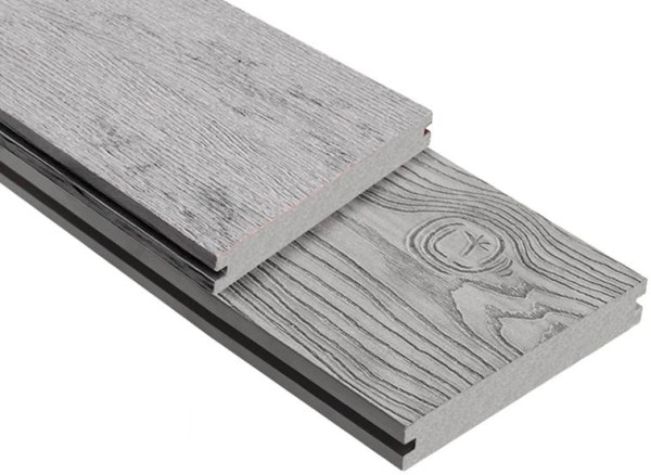 Террасная доска ДПК Outdoor 3D полнотелая STORM/OCEAN GREY серая микс купить в New Moscow