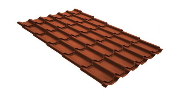 Металлочерепица классик GL 0,5 GreenCoat Pural RR 750 кирпично-красный (RAL 8004 терракота) купить в New Moscow