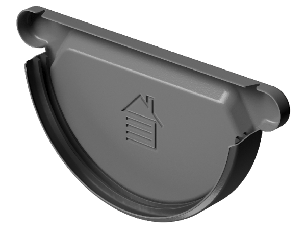 Заглушка желоба D125 Döcke STAL PREMIUM Графит, (RAL 7024) купить в New Moscow