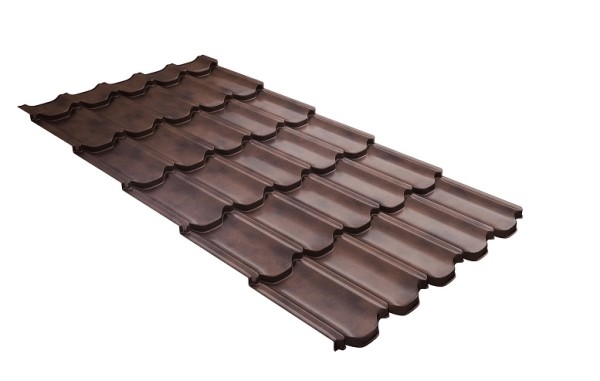 Металлочерепица квинта плюс с  3D резом 0,45 Safari Twincolor Brown купить в New Moscow