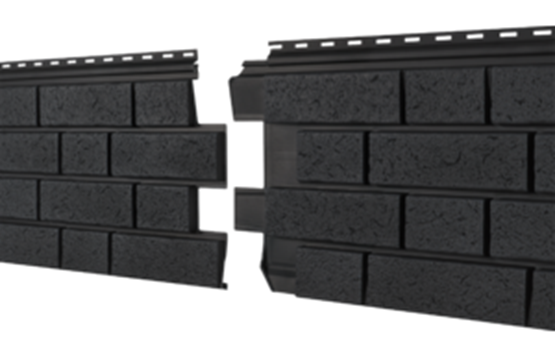 Фасадная панель Ю-пласт Стоун Хаус S-Lock Клинкер Нордик Графитовый купить в New Moscow