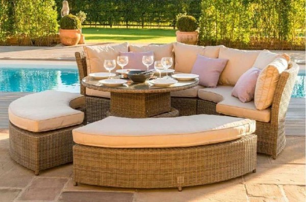 Диван-Трансформер AFINA плетеный из иск. ротанга со столом AFM-350B Beige купить в New Moscow