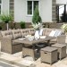 Комплект мебели AFINA плетеной из иск. ротанга AFM-307B Beige купить в New Moscow