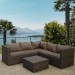 Комплект мебели AFINA плетеной из иск. ротанга YR825A Brown/Beige купить в New Moscow