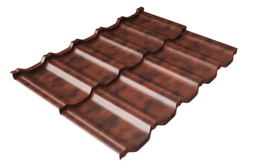 Металлочерепица модульная Квинта Uno Grand Line c 3D резом 0,45 Safari Twincolor Brown купить в New Moscow