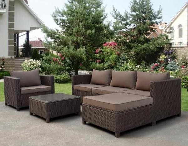 Комплект мебели AFINA плетеной из иск. ротанга YR821A Brown/Beige купить в New Moscow