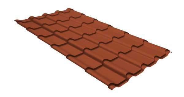 Металлочерепица камея GL 0,5 GreenCoat Pural RR 750 кирпично-красный (RAL 8004 терракота) купить в New Moscow