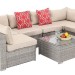 Диван-Трансформер AFINA модульный плетеный из иск. ротанга YR822BgB Grey/Beige купить в New Moscow
