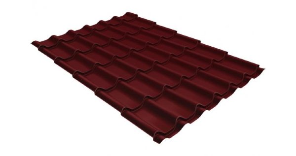 Металлочерепица классик GL 0,5 Velur20 RAL 3005 красное вино купить в New Moscow