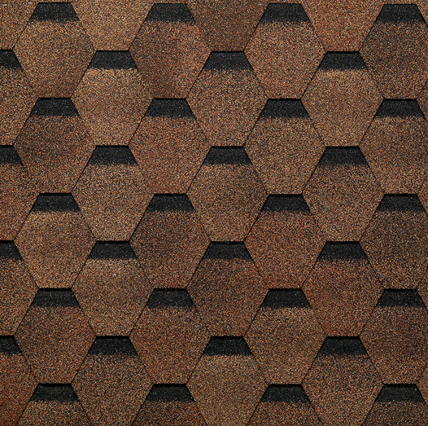 Гибкая черепица EURASIA Docke, Коллекция ШЕСТИГРАННИК Светло-коричневый купить в New Moscow