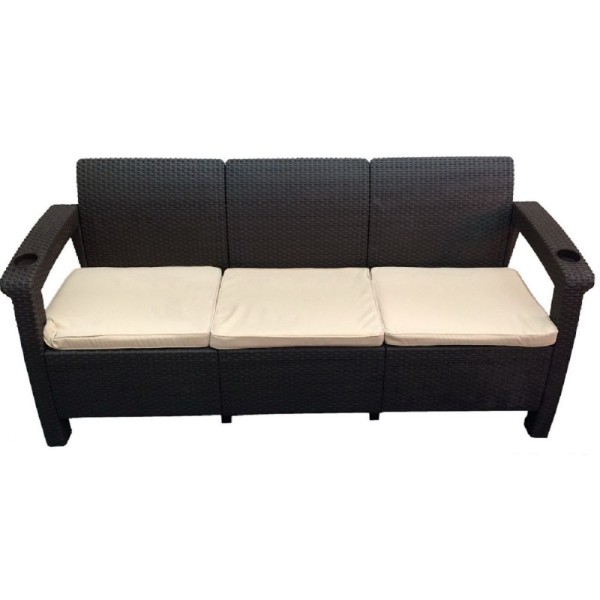 Трёхместный диван  Yalta Sofa 3 Seat венге купить в New Moscow