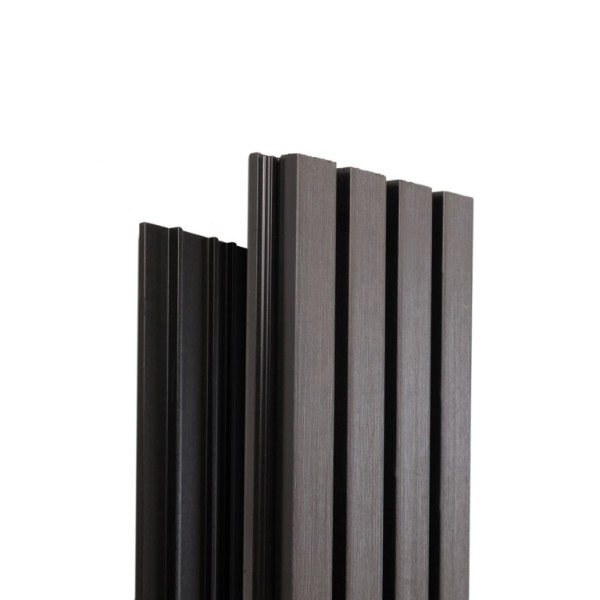 Фасадная доска Ecodecking Техно реечная 200х26х3000 Графит купить в New Moscow