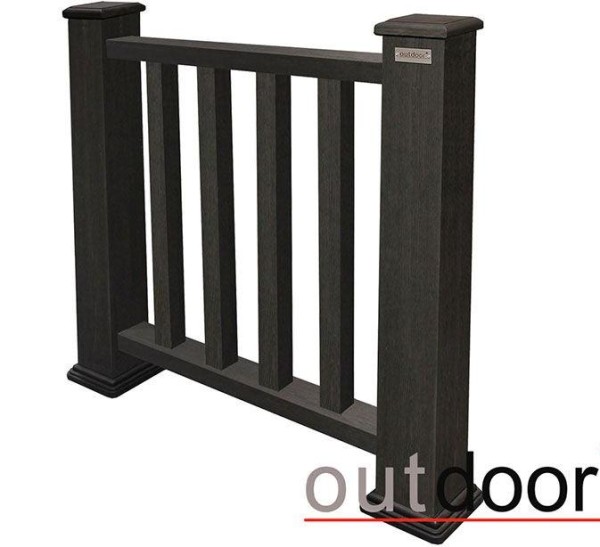 Ограждение из ДПК Outdoor Классик 3D STORM чёрный купить в New Moscow