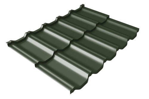 Металлочерепица модульная Квинта Uno Grand Line c 3D резом 0,5 Velur RAL 6020 хромовая зелень купить в New Moscow