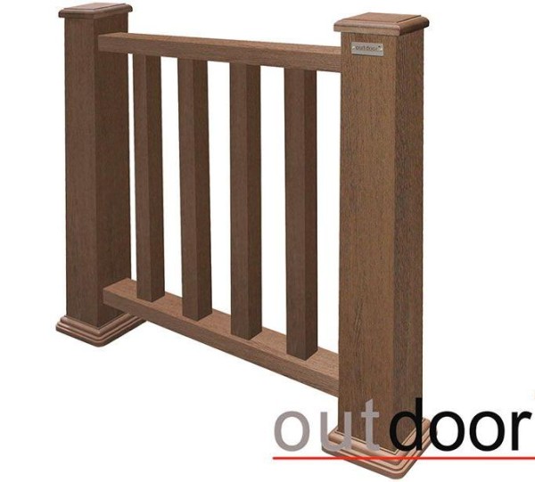 Ограждение из ДПК Outdoor Классик 3D STORM коричневый микс купить в New Moscow