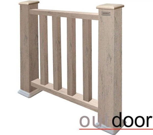 Ограждение из ДПК Outdoor Классик 3D STORM серый микс купить в New Moscow