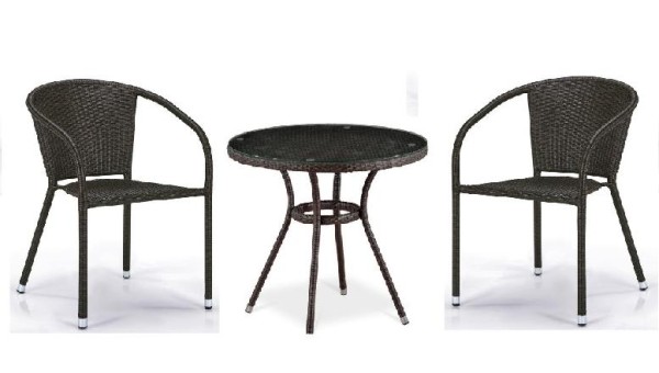 Комплект плетеной мебели AFINA из иск. ротанга Асоль-7 T282ANT/Y137C-W53 Brown 2Pcs купить в New Moscow