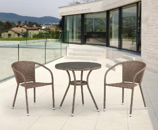 Комплект плетеной мебели AFINA из иск. ротанга T282ANT/Y137C-W56 Light Brown 2Pcs купить в New Moscow
