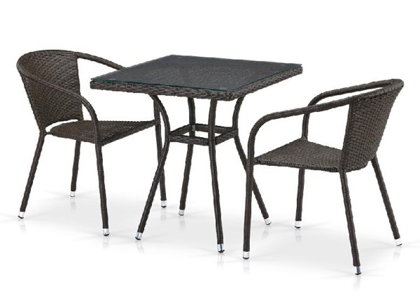 Комплект плетеной мебели AFINA из иск. ротанга T282BNT/Y137C-W53 Brown 2Pcs купить в New Moscow