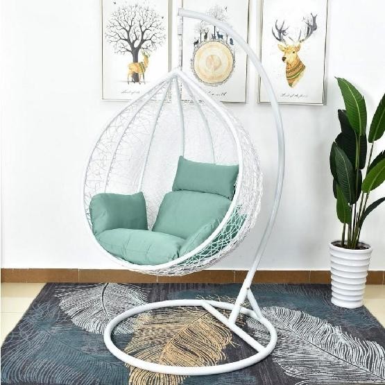 Кресло Подвесное из искусственного ротанга AFM-168A-L White/Green купить в New Moscow