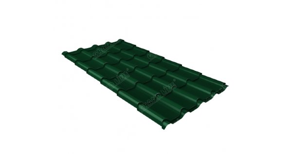 Металлочерепица камея 0,5 Satin RAL 6005 зеленый мох купить в New Moscow