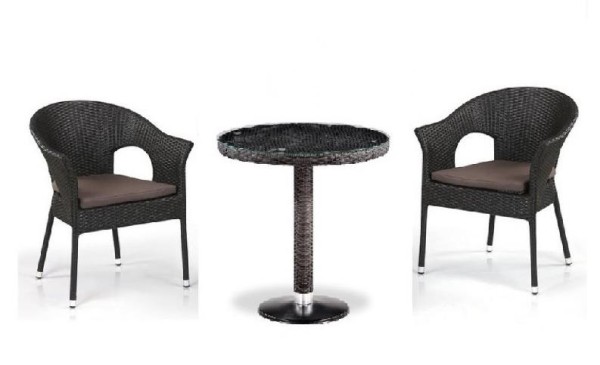 Комплект плетеной мебели AFINA из иск. ротанга T601/Y79A-W53 Brown 2Pcs купить в New Moscow