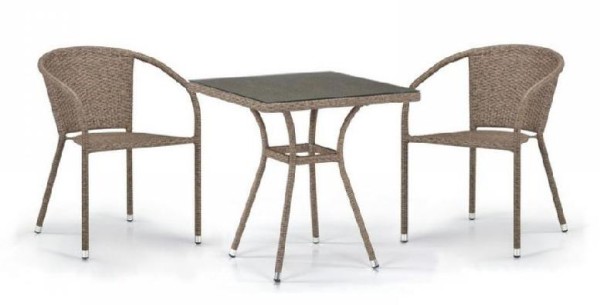 Комплект плетеной мебели AFINA из иск. ротанга T282BNT/Y137C-W56 Light Brown 2Pcs купить в New Moscow