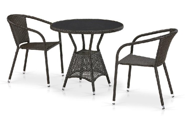 Комплект плетеной мебели AFINA из иск. ротанга T707ANS/Y137C-W53 Brown 2Pcs купить в New Moscow