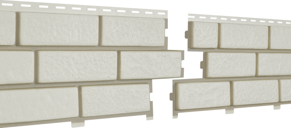 Фасадная панель Ю-Пласт Стоун Хаус Кирпич с декорированным швом Белый купить в New Moscow