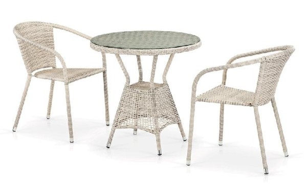 Комплект плетеной мебели AFINA из иск. ротанга T705ANT/Y137C-W85 Latte 2Pcs купить в New Moscow
