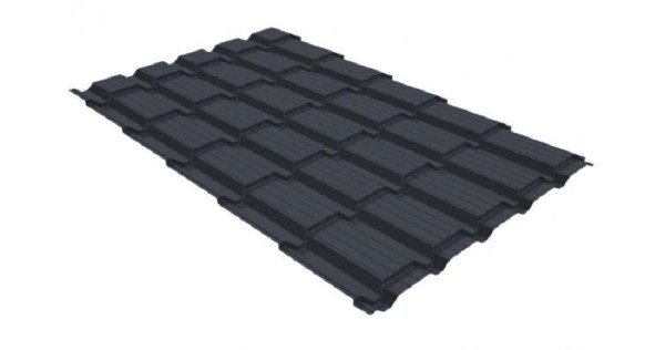 Металлочерепица GL квадро профи 0,5 GreenCoat Pural RR 23 темно-серый (RAL 7024) мокрый асфальт купить в New Moscow